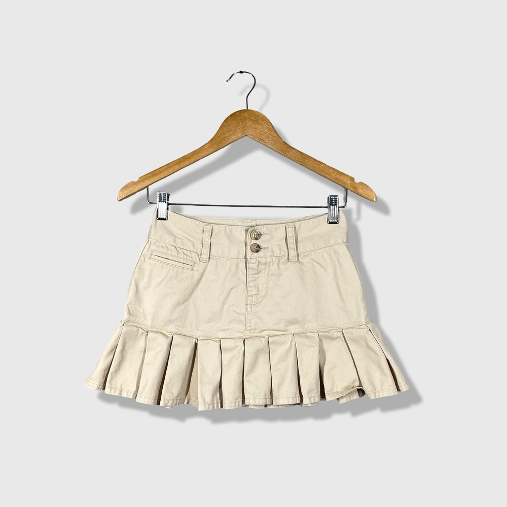 Polo Ralph Lauren Pleated Skirt Kids Size 10 Beige Preppy School Girl Aesthetic